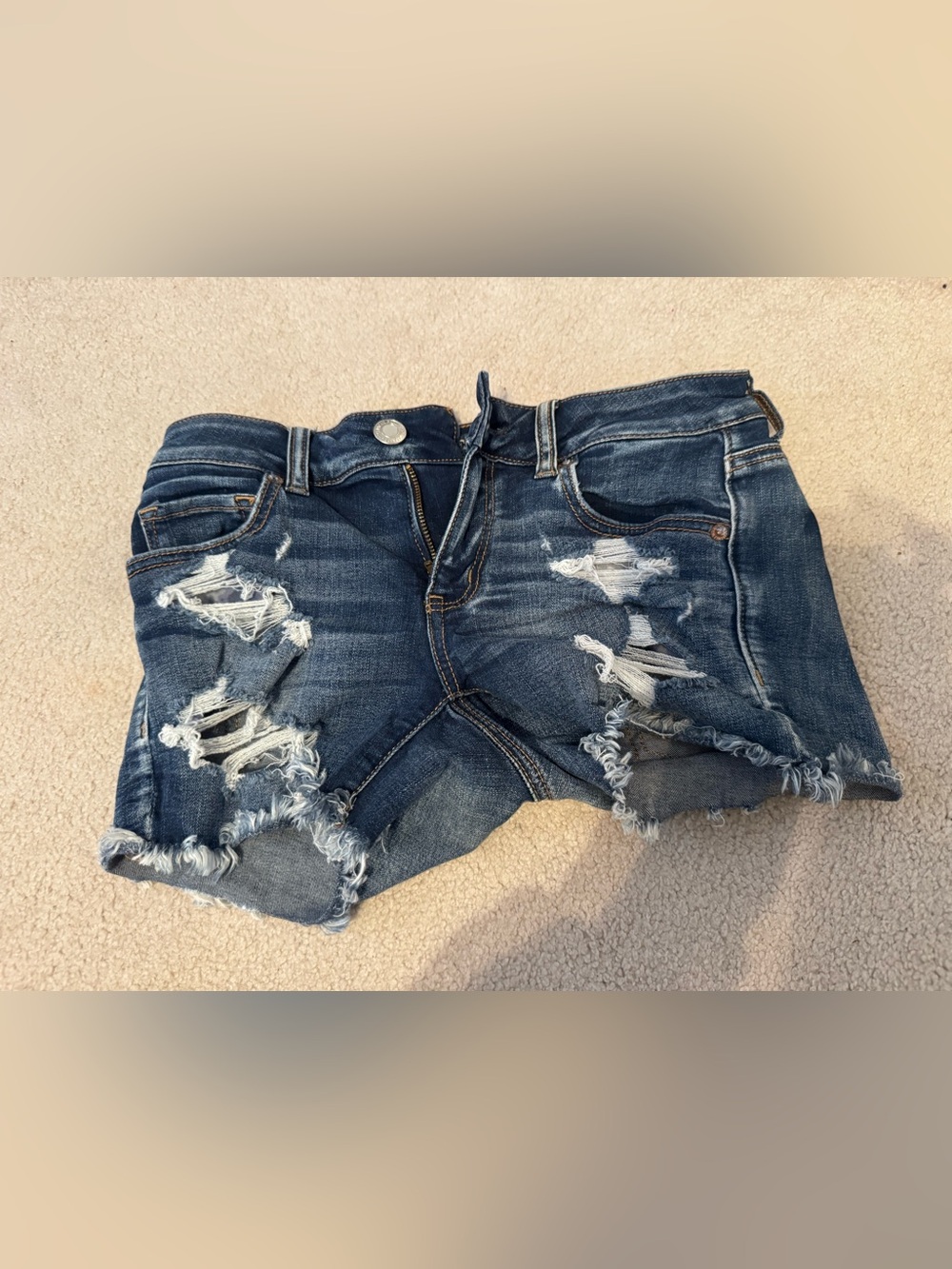 American Eagle Outfitters Dark Blue Denim Jeans with Contrast Stitching